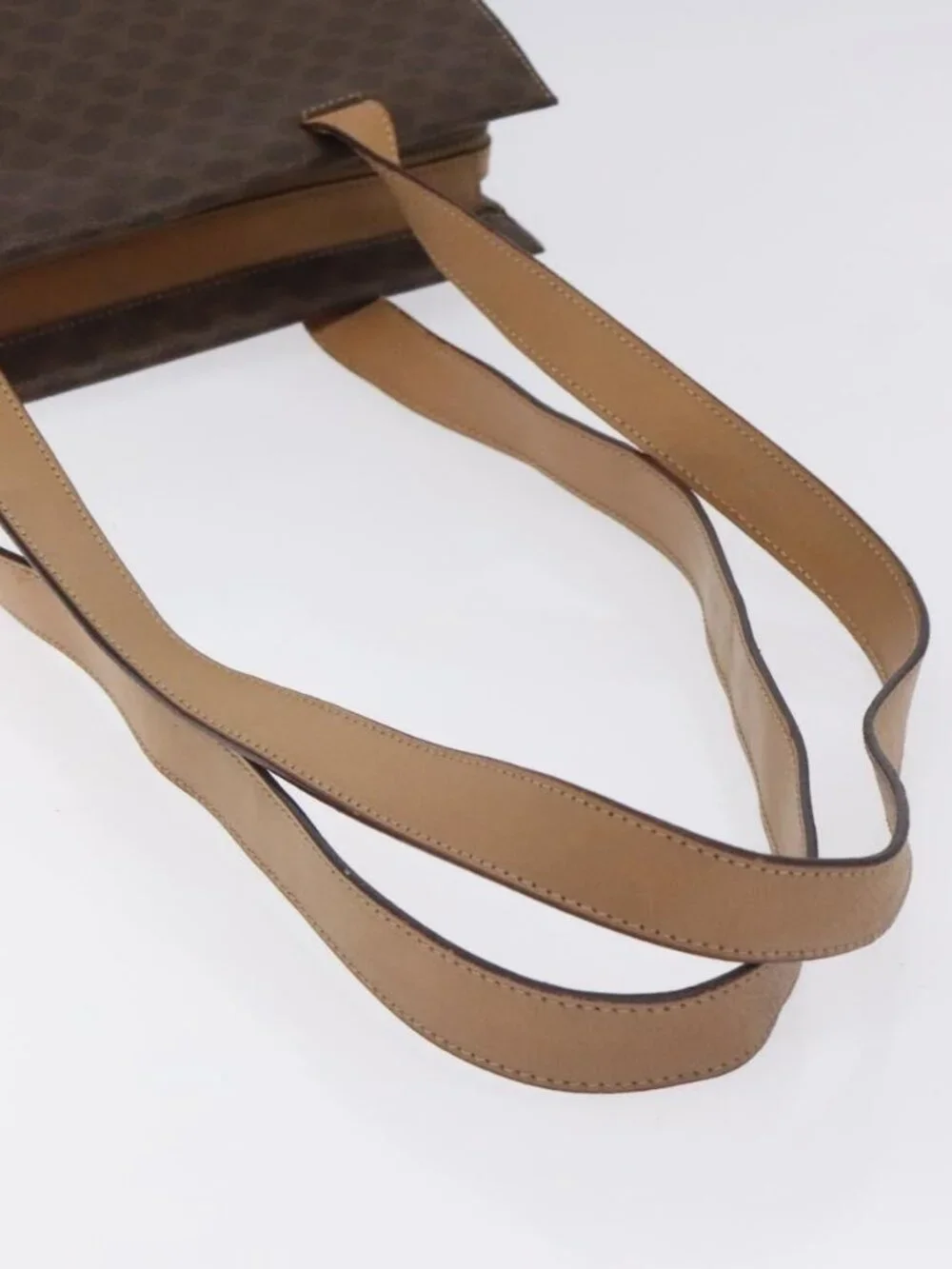 Authentic CELINE Macadam Canvas Shoulder Bag PVC Brown Gold - Picture 14 of 16